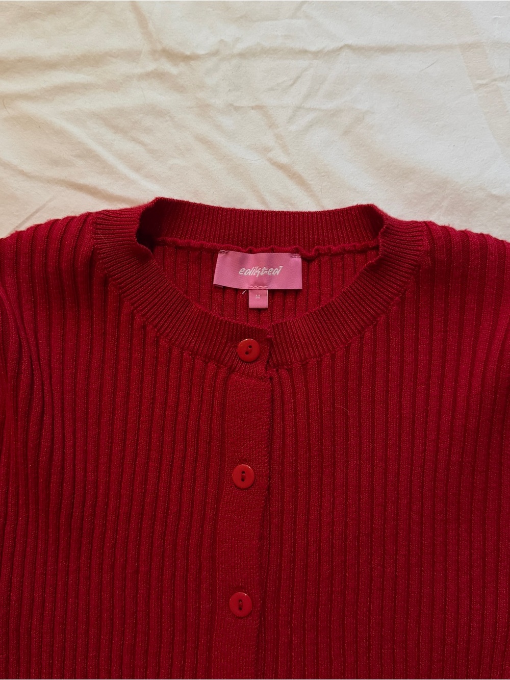 Edikted Red Ribbed Knit Set - Picture 5 of 5